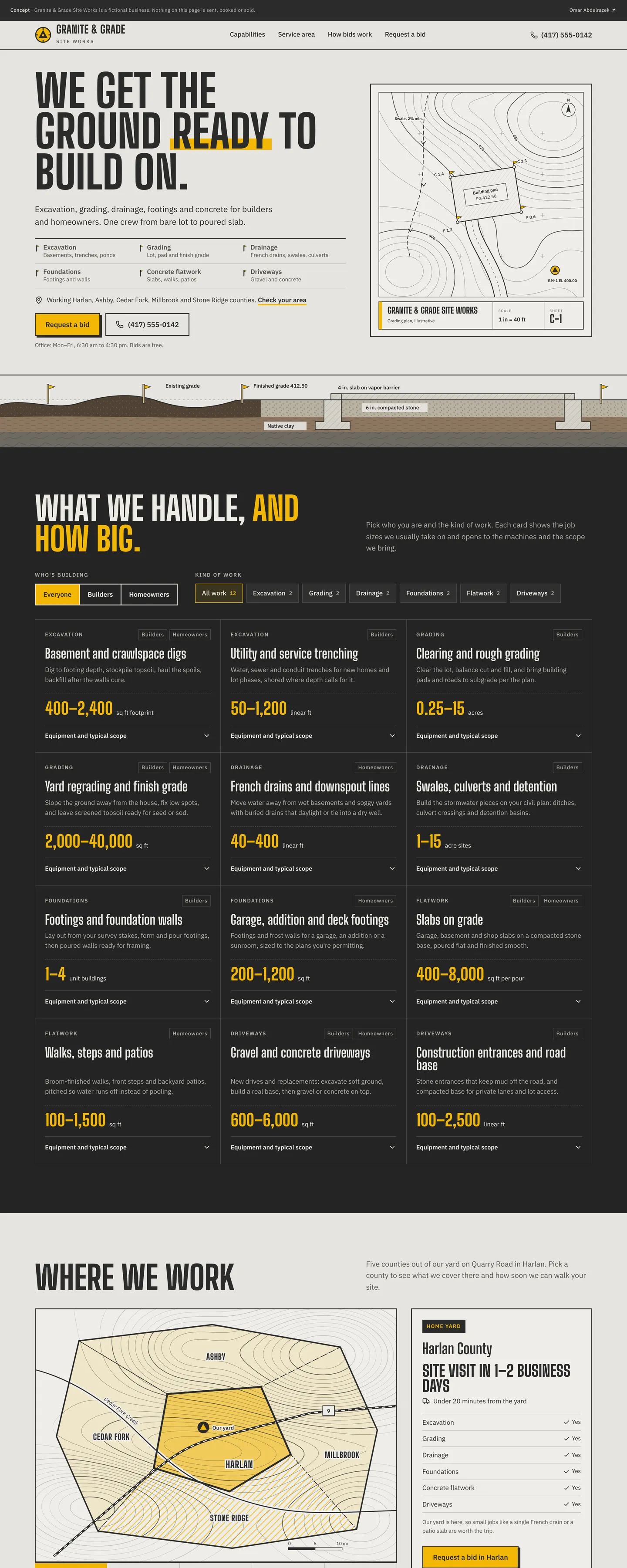 Granite & Grade Site Works homepage