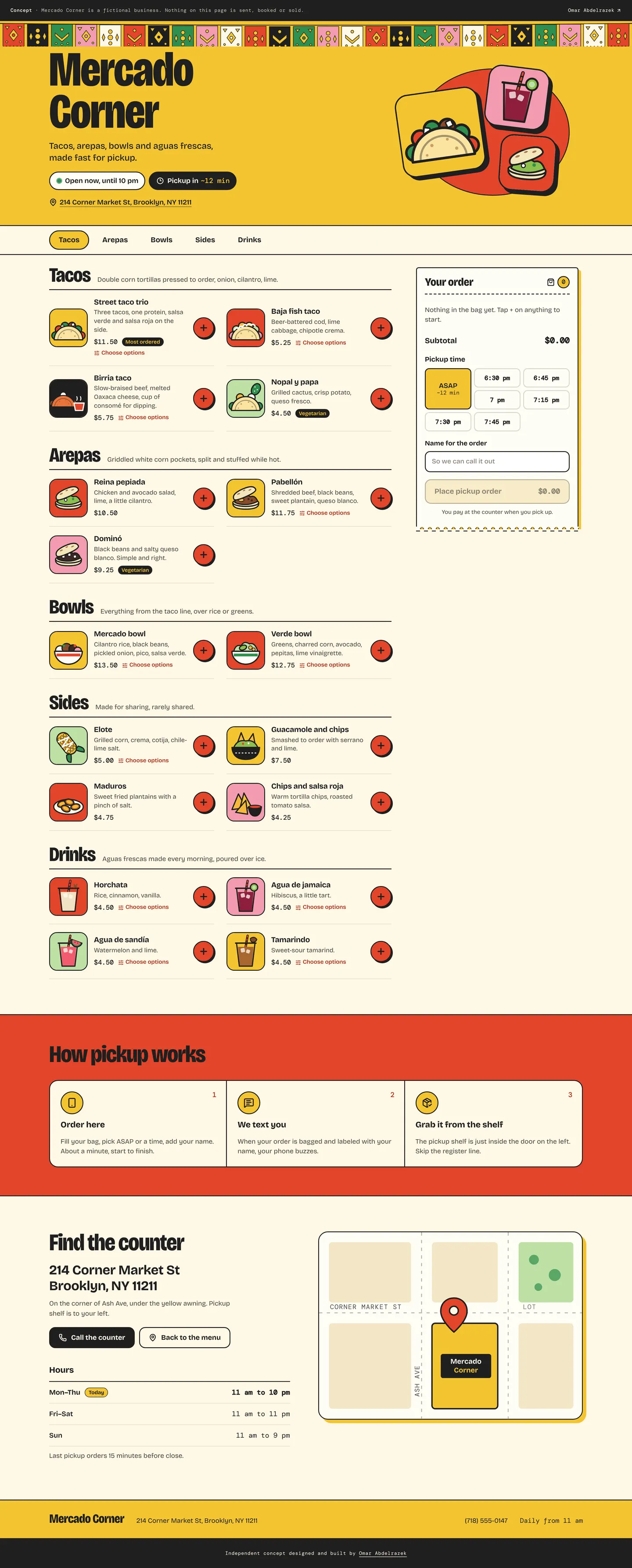 Mercado Corner homepage