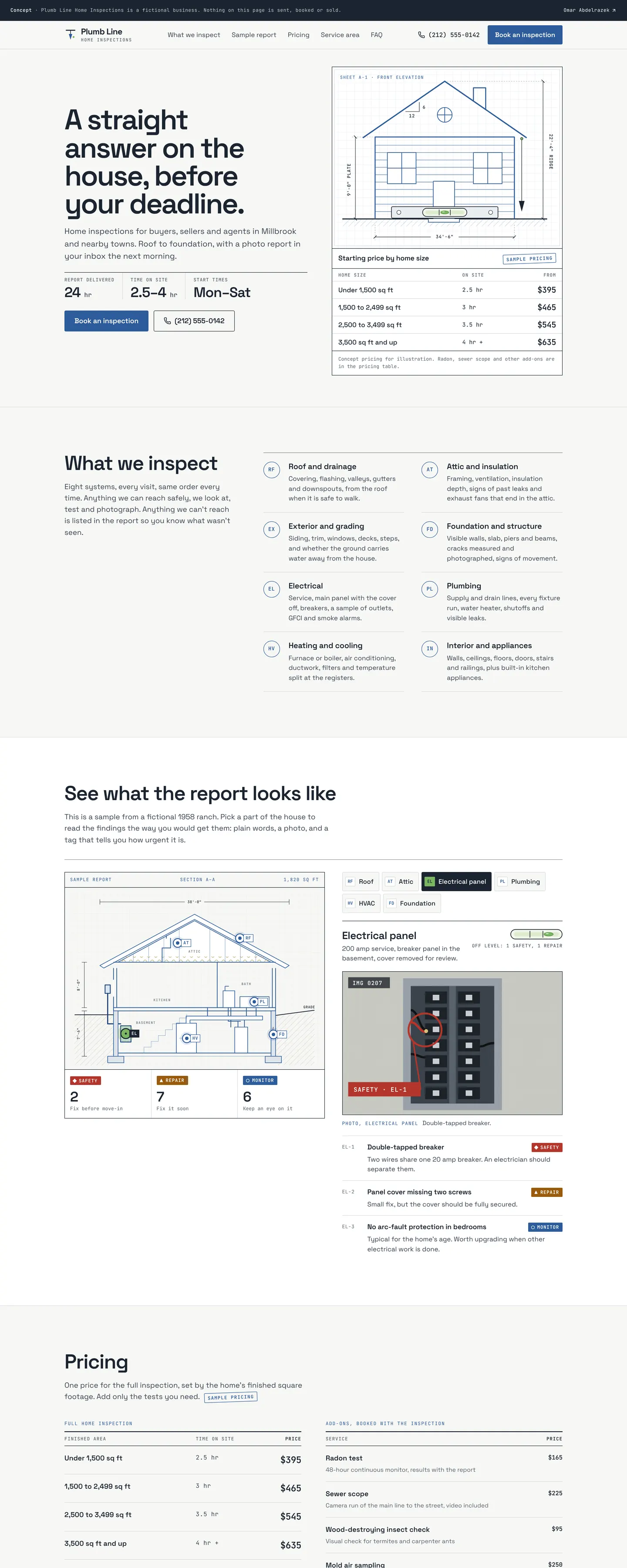 Plumb Line Home Inspections homepage